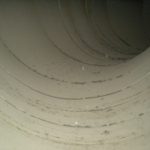 Dirty circular ventilation duct